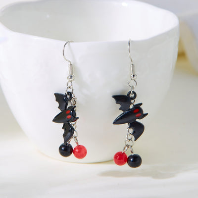 Dark Style Halloween Spider Web Earrings Bat Ghost Asymmetric Halloween - Zambeel