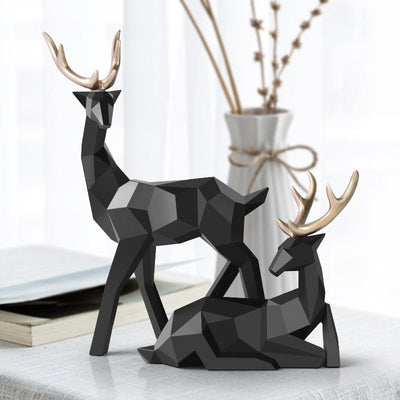 Deers Sculpture Resin Deer Statue Decoration Home Decor Statues Deer Figurines Modern Decoration Deers Table Ornament - Zambeel