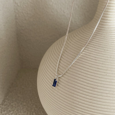 Design Advanced Sense Beautiful Square Blue Clavicle Chain - Zambeel