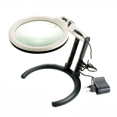 Desktop Folding Handheld Magnifying Glass Folding With Ten Lights External Power Supply Led Magnifying Glass - Zambeel