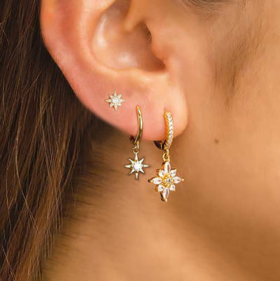 Diamond SUNFLOWER Earrings Fashion Exquisite Women - Zambeel