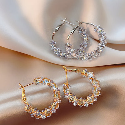 Diamond Super Shiny Crystal Earrings Fashion Women - Zambeel