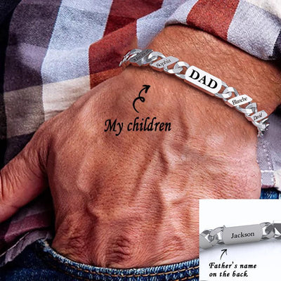 DIY Engraved Hip Hop Parent Child Cuban Chain Bracelet - Zambeel