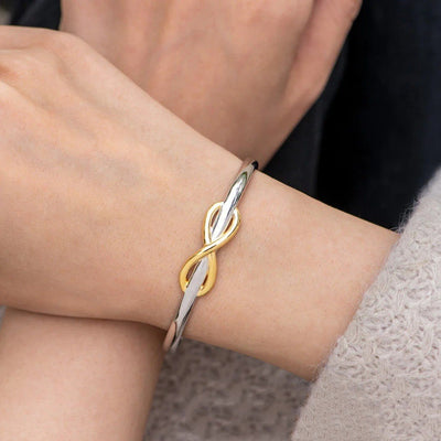 Double Color Gold Silver Bowknot Lucky 8 Bracelet - Zambeel