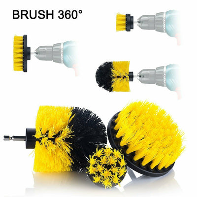 Drill Brush Set Power Scrubber Brushes for Car Wash Cleaning Carpet Tile Grout - Zambeel