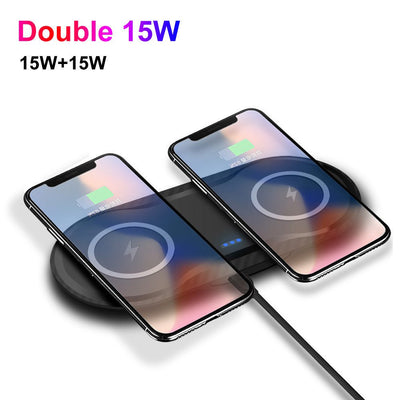 Dual 15W 2 - In - 1 Wireless Charger - Zambeel