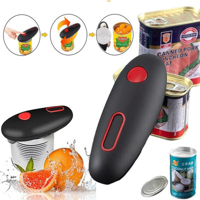 Electric Can Opener Automatic Jar Bottle Can Machine One Touch Portable Kitchen Hand Free Opening Opener Tool Gadgets - Zambeel