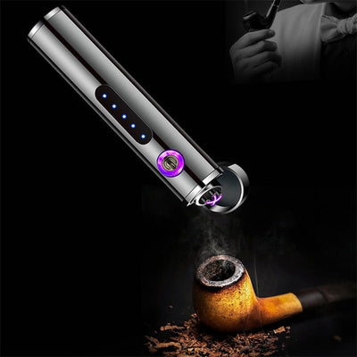 Electric Metal Lighters Smoking Windproof Dual Plasma Rechargeable USB Lighter - Zambeel