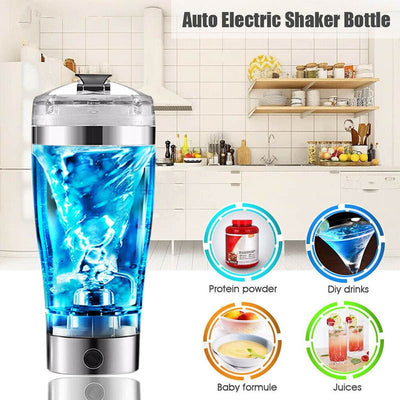 Electric Protein Shake Stirrer USB Shake Bottle Milk Coffee Blender Kettle Sports And Fitness Charging Electric Shaker Cup - Zambeel