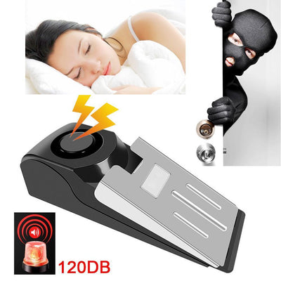 Electronic Burglar Alarm Intelligent Home Security Wedge Door Stop Alarm System Device Hotel Intruder Alert Detection - Zambeel