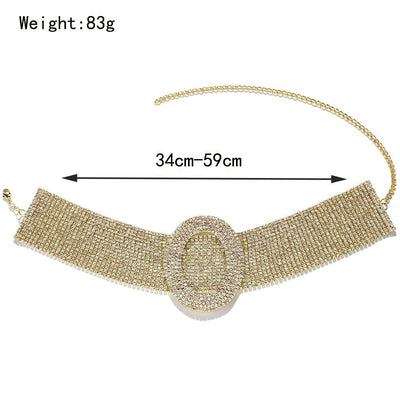 European And American Fashion Rhinestone Clavicle Chain Sweet Cool Simple Necklace - Zambeel