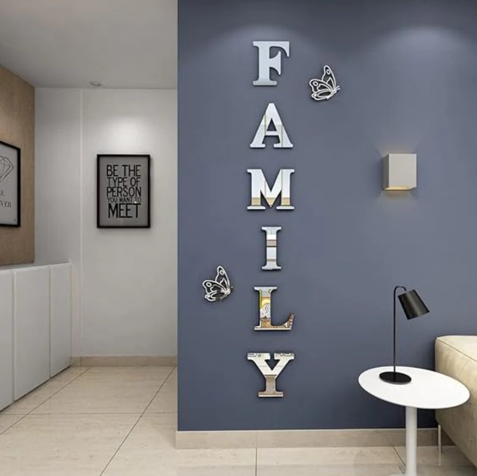 Family Sign Acrylic 3D Mirror Wall Decor - Zambeel