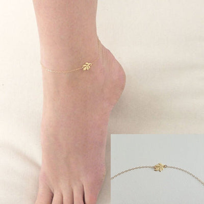 Fashion Simple Alloy Mori Style Flower Leaf Anklet - Zambeel