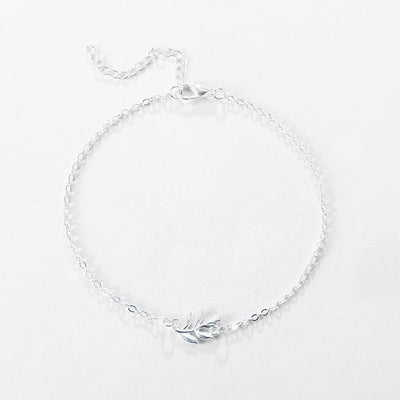 Fashion Simple Alloy Mori Style Flower Leaf Anklet - Zambeel