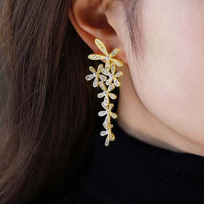 Flower Earrings For Women Elegant Exaggerated - Zambeel