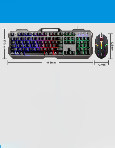 Friends Wolf KT600 Gaming Keyboard And Mouse Set Manipulator Feel Office Computer Metal Gaming Wired Keyboard USB - Zambeel