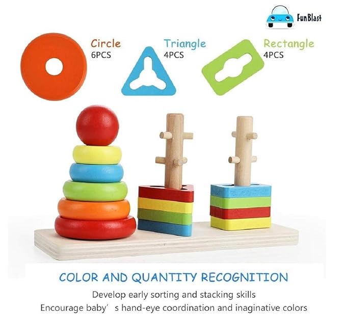 Fun Blast Wooden Shapes Toys - Zambeel