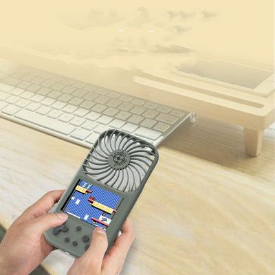 Gaming Mini Videogames Machine Player Mini Summer Handheld Fan Personal Games Console Fan for Office Outdoor Travel - Zambeel