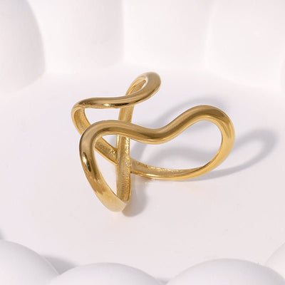 Glossy Special - shaped Line Design Sense Index Finger Ring Exaggerated Personalized Simple - Zambeel