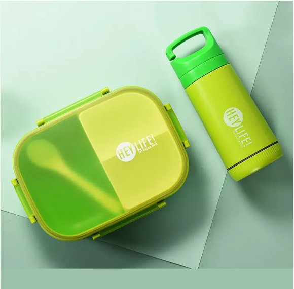 Grid Lunch Box With Water Bottle - Zambeel