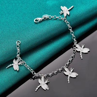 Hanging Five Dragonfly Coil Shrimp Buckle Bracelet For Women - Zambeel