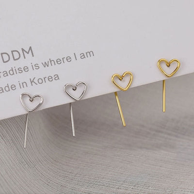 Hollow Heart Ear Studs Female Simple Cold Style - Zambeel