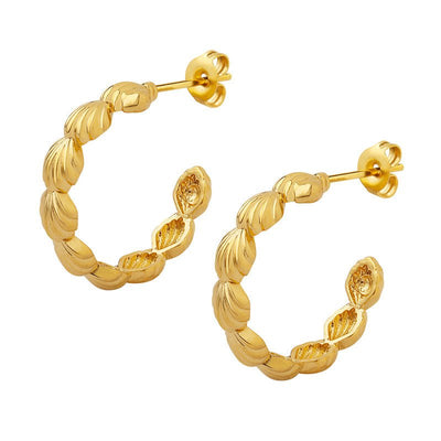 Hong Kong Style Ins Trendy Fashion Commuter Copper Shell C - Shaped Earrings Ear Rings - Zambeel