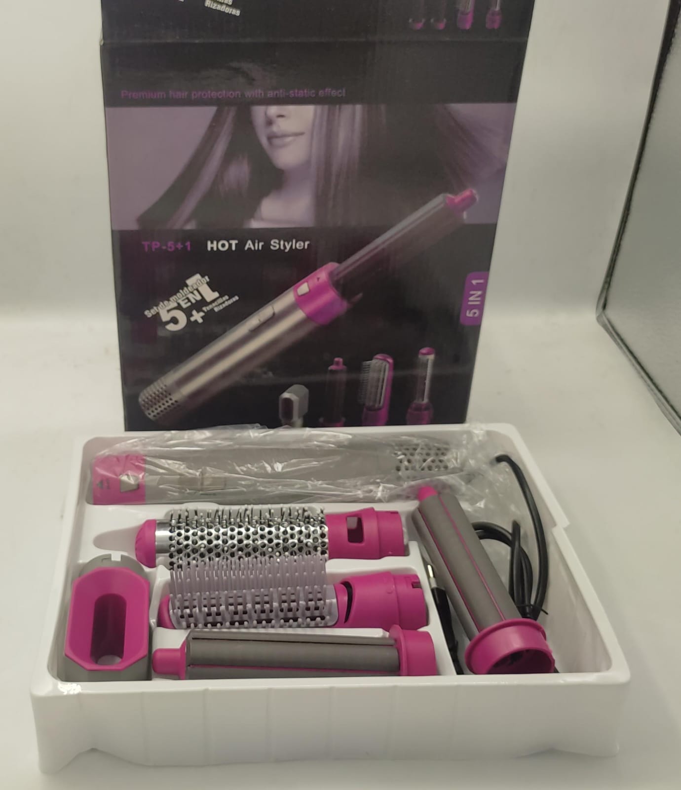 Hot Air Brush: Dry, Style, and Volumize with Ionic Technology (5 - in - 1) - Zambeel