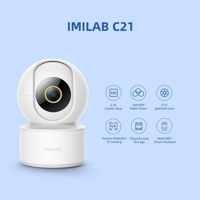 IMILAB C21 2.5K Surveillance Camera Vedio Wifi IP Smart Indoor Home Security Baby Monitor 360view Starlight Night Vision Cam - Zambeel