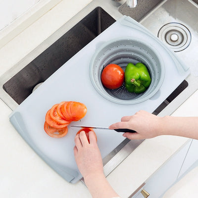 Innovative Multi - Functional 3 in 1 Chopping Board Detachable Folding Drain Basket Sink Cutting Board - Zambeel