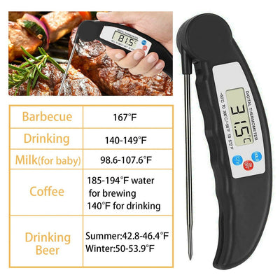 Instant - Read Meat Thermometer Digital Electronic Food Temp Kitchen Cooking Grill - Zambeel