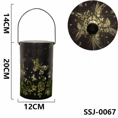 Iron Solar Lantern Butterfly Lamp Lawn Projection - Zambeel