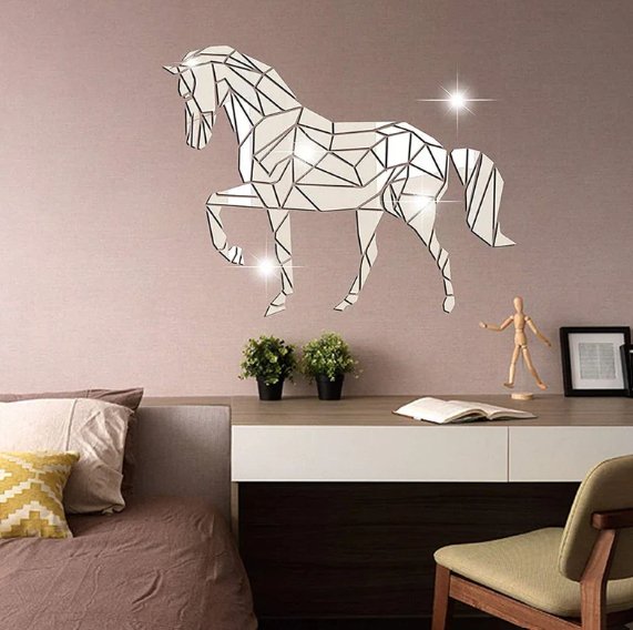 Large Acrylic Horse Mirror Wall Art - Zambeel