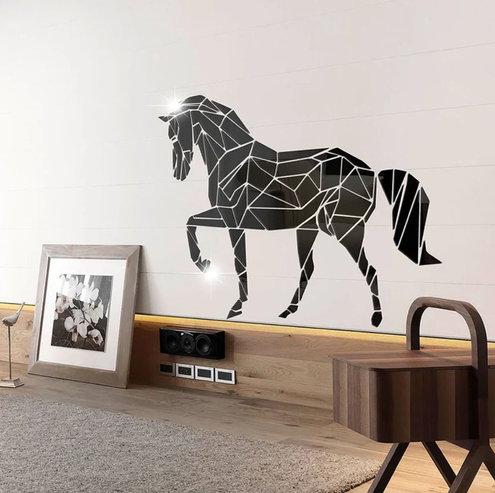 Large Acrylic Horse Mirror Wall Art - Zambeel