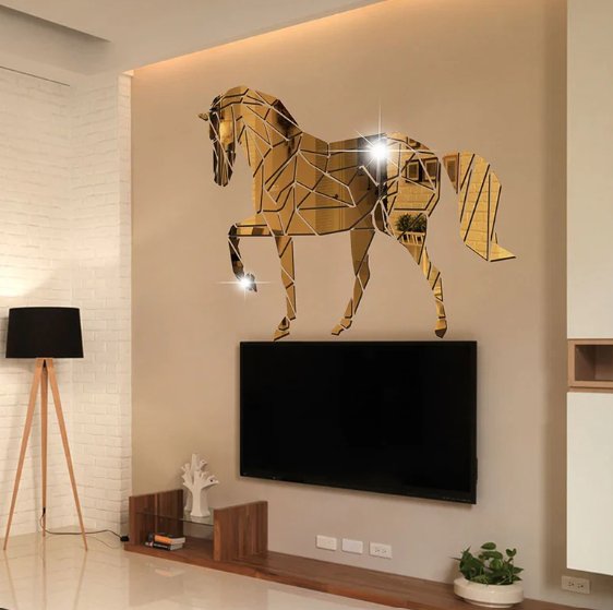 Large Acrylic Horse Mirror Wall Art - Zambeel