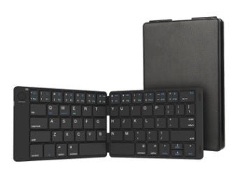 Leather Surface Wireless Mini Bluetooth Folding Keyboard Laptop Tablet Phone Keyboard - Zambeel