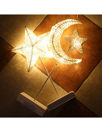 LED Lights Flashing Lights Lights Stars Romantic Room Layout Decoration Love Stars Lamp Table Lamp Rattan Lamp Ball - Zambeel