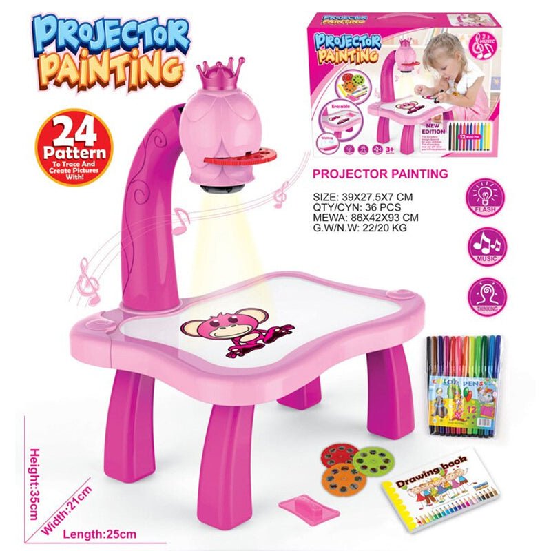 LED Projector Art Painting Table for Kids - Zambeel