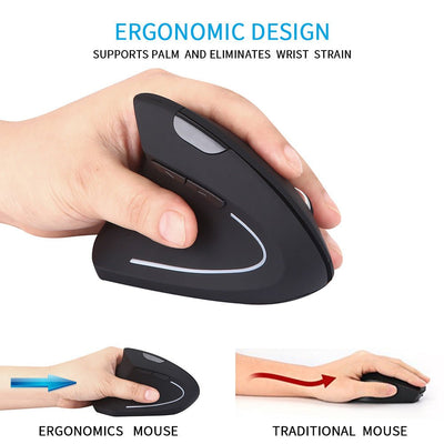 Left Hand Vertical Mouse Wireless Mouse - Zambeel