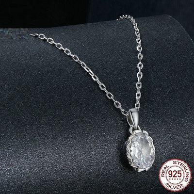 Light Luxury Drop - shaped 1 Karat Shining Moissanite Necklace S925 Sterling Silver White Gold Plated - Zambeel