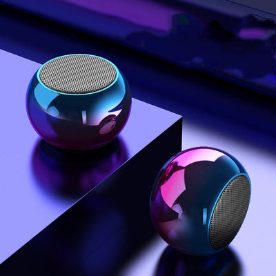 M3 Colorful Wireless Speakers 3D Mini Electroplating Round Steel Cannon Blue tooth Speaker Radio Support U Disk Subwoofer - Zambeel