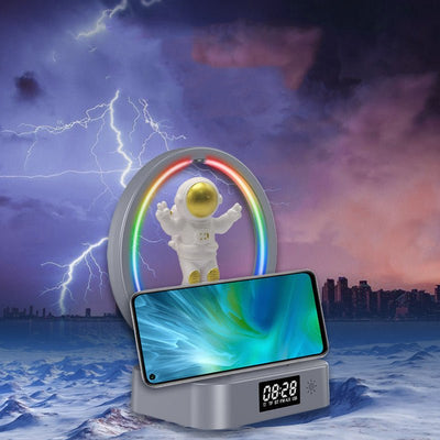 Magnetic Levitation Bluetooth - compatible Speaker Astronaut Home RGB Mini Radio TWS Sound Box Outdoor Wireless Subwoofer TF AUX USB - Zambeel