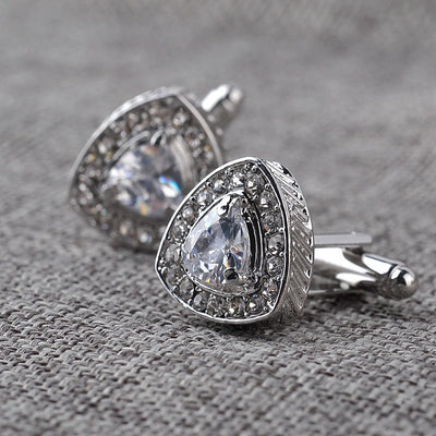 Men's Shirt Cufflinks Triangle Crystal French Diamond - Zambeel