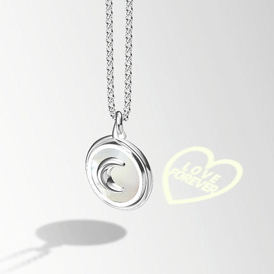 Moon Represents My Heart Hidden Word Projection Necklace - Zambeel