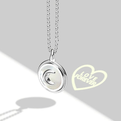 Moon Represents My Heart Hidden Word Projection Necklace - Zambeel