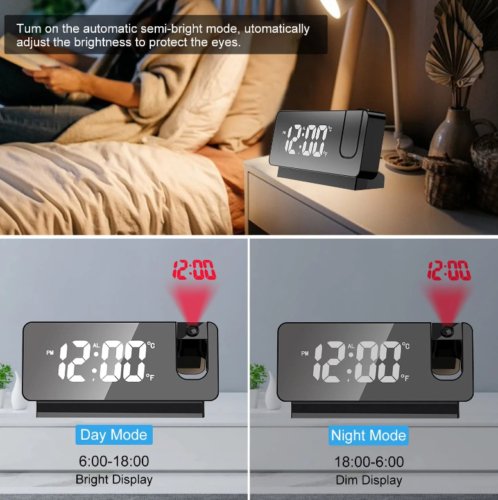 Multi - functional LED Digital Projector Clock - Zambeel