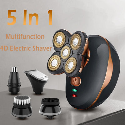 Multifunction 4D Electric Shaver 5 In 1 Men's Razor Beard Shaving Machine Trimmer Clipper Hair Cutting Removal Machine Barber - Zambeel