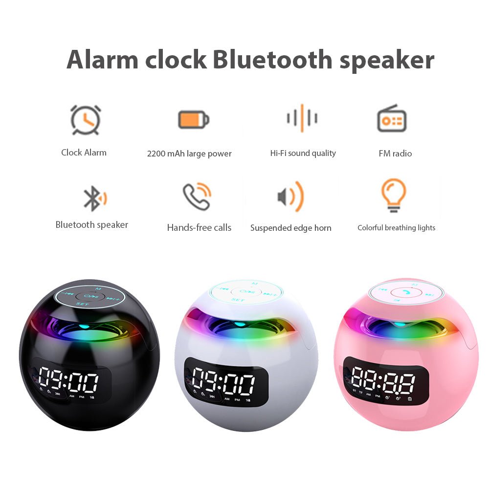 New Portable Wireless Alarm Clock Bluetooth Speaker - Zambeel