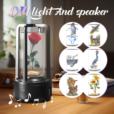 No Accessories 2 In 1 DIY Audio Crystal Light And Bluetooth - compatible Speaker Gift Touch Resin Night Light - Zambeel