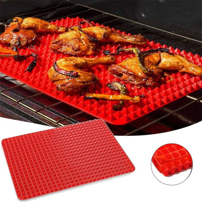 Non - Stick Silicone Pyramid Cooking Mat Baking Mat With Grid Versatile Oven BBQ Cooking Mat Heat - Resistant Mat Kitchen Tools Kitchen Gadgets - Zambeel